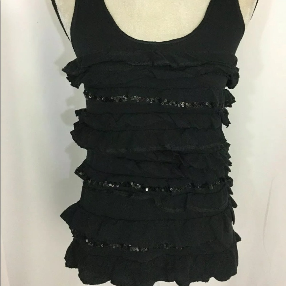 j.Crew Ruffled Sequins Black Tank-top - Picture 3 of 8
